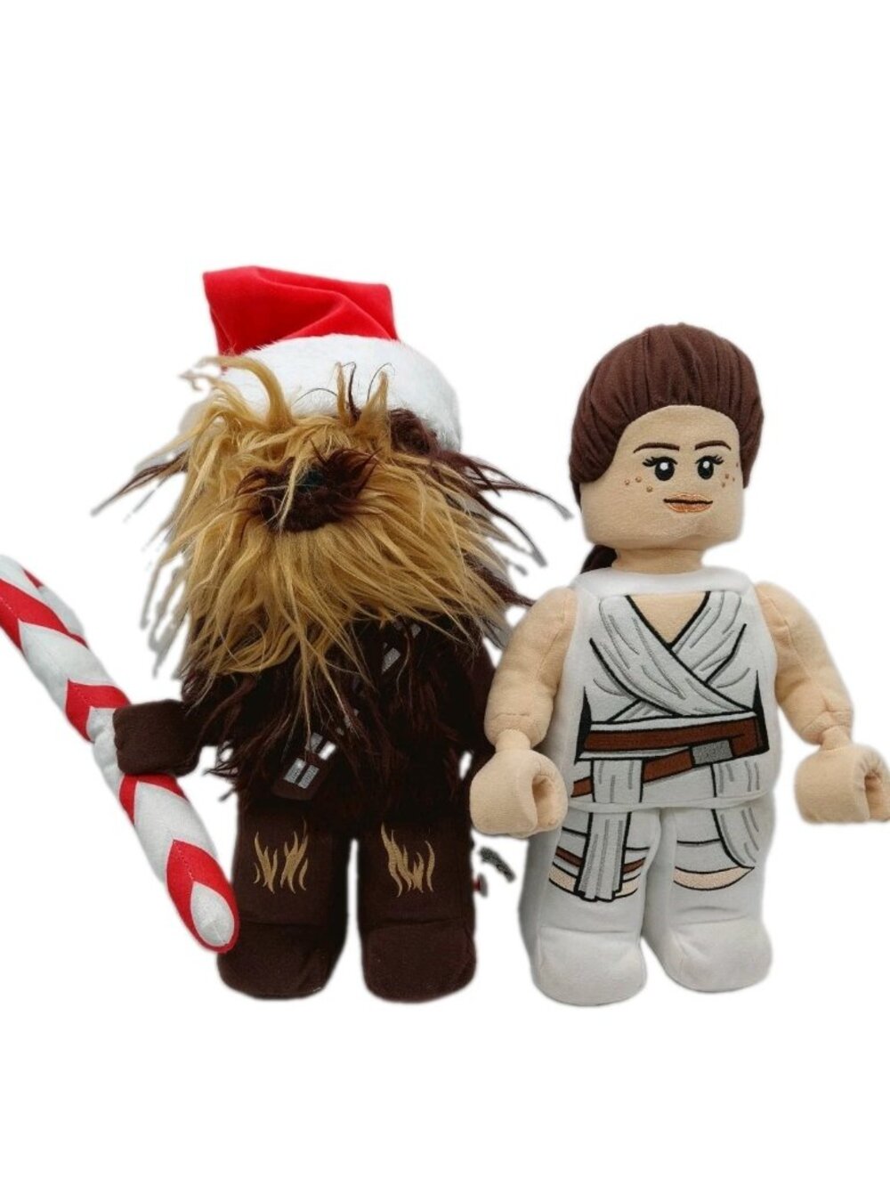 LEGO Star Wars Rey And Chewbacca Wearing Santa Hat Stuffed Plush Set Of 2 READ